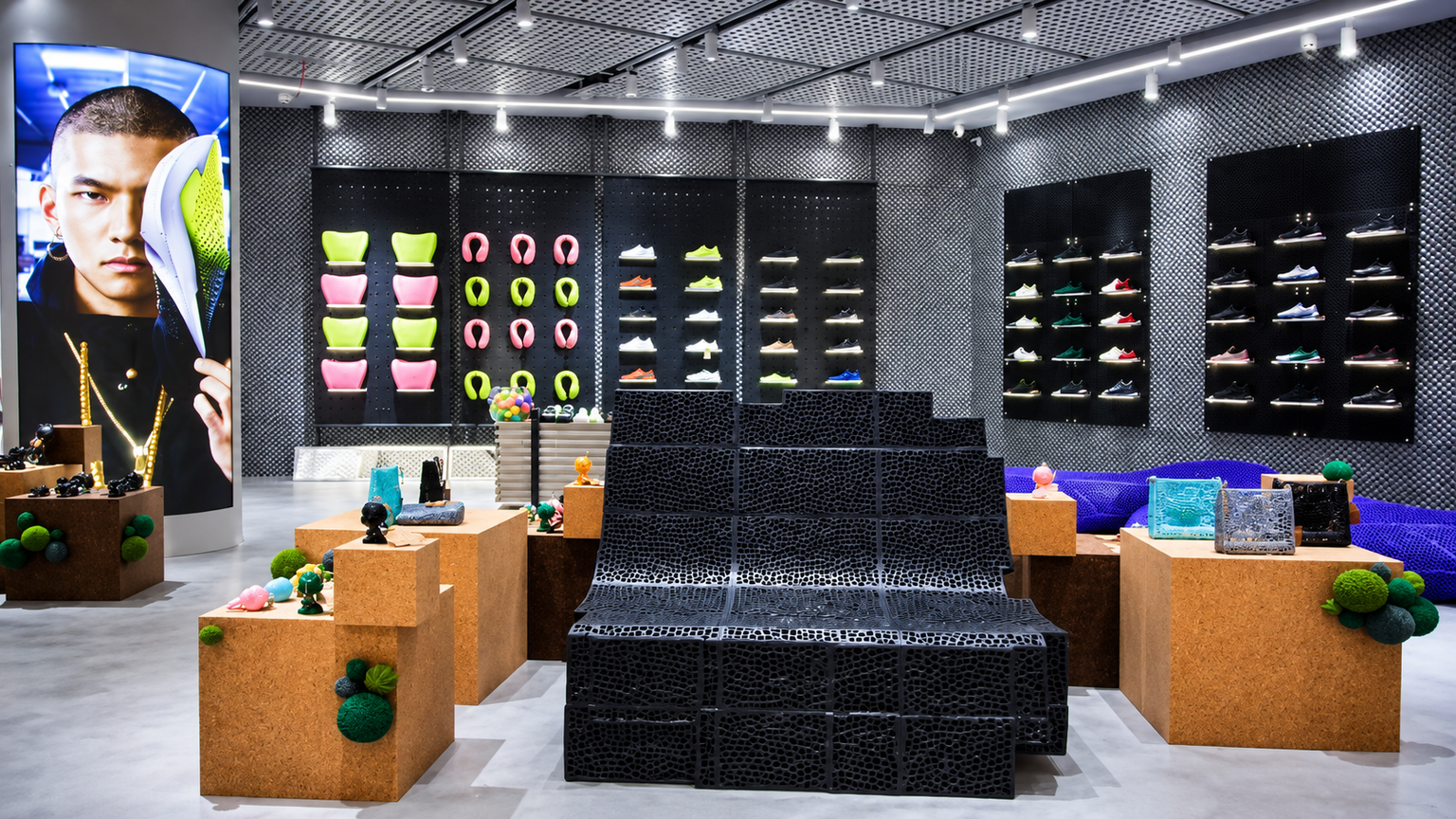 PollyPolymer 3D-printed footwear showroom